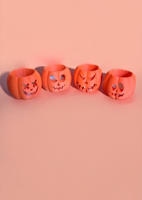 Bal Kabağı 4'lü Mumluk Seti - 3D Garajı