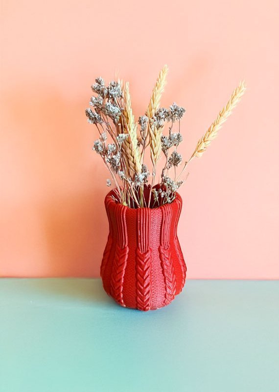 Örgü Desenli Vazo - 3D Garajı