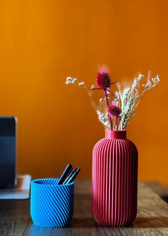 Çizgili Kalemlik - 3D Garajı